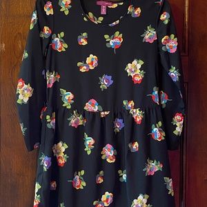 Aqua Floral Print Dress